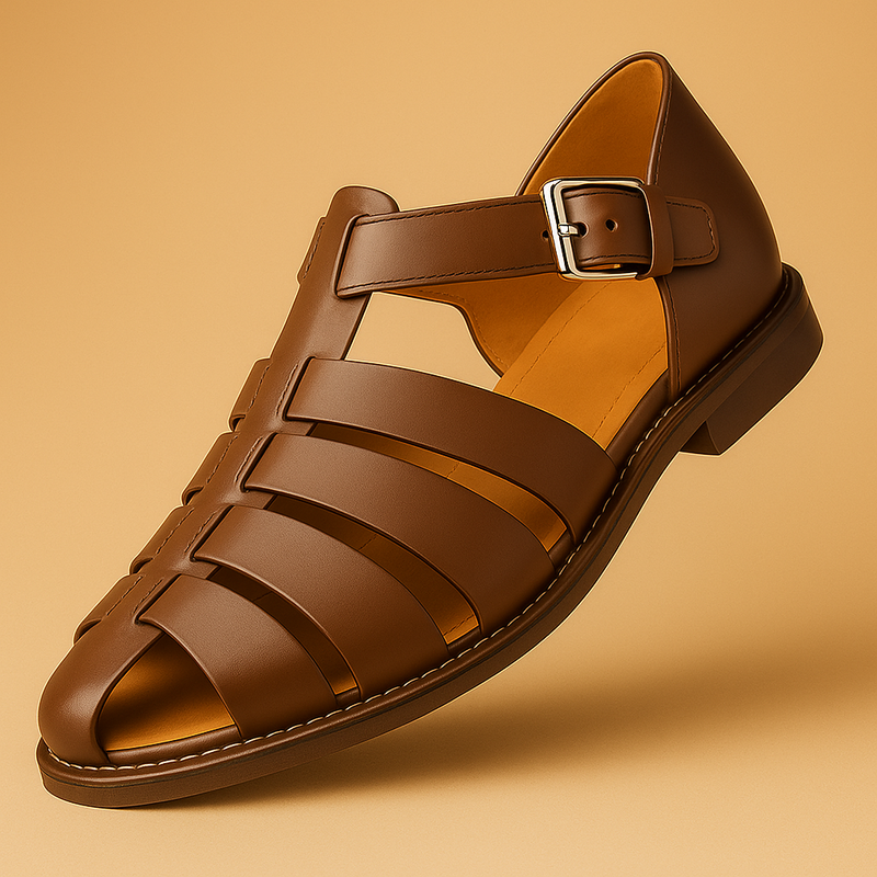 Women’s elegant summer sandals with adjustable strap and open structure, available in black, brown, and camel for casual or holiday wear.