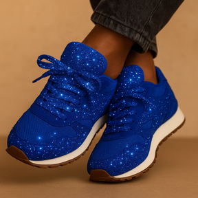 Stylish women’s glitter sneakers with sequins in silver, gold, and black, perfect for casual wear or festive occasions.