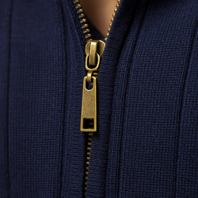 Men’s half zip sweater with slim fit, high collar, and soft warm knit. Perfect for casual or refined outfits in autumn and winter.