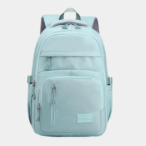 Women’s nylon backpack with multiple compartments, adjustable padded straps, and a lightweight, water-resistant design for daily use