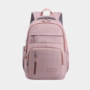 Women’s nylon backpack with multiple compartments, adjustable padded straps, and a lightweight, water-resistant design for daily use