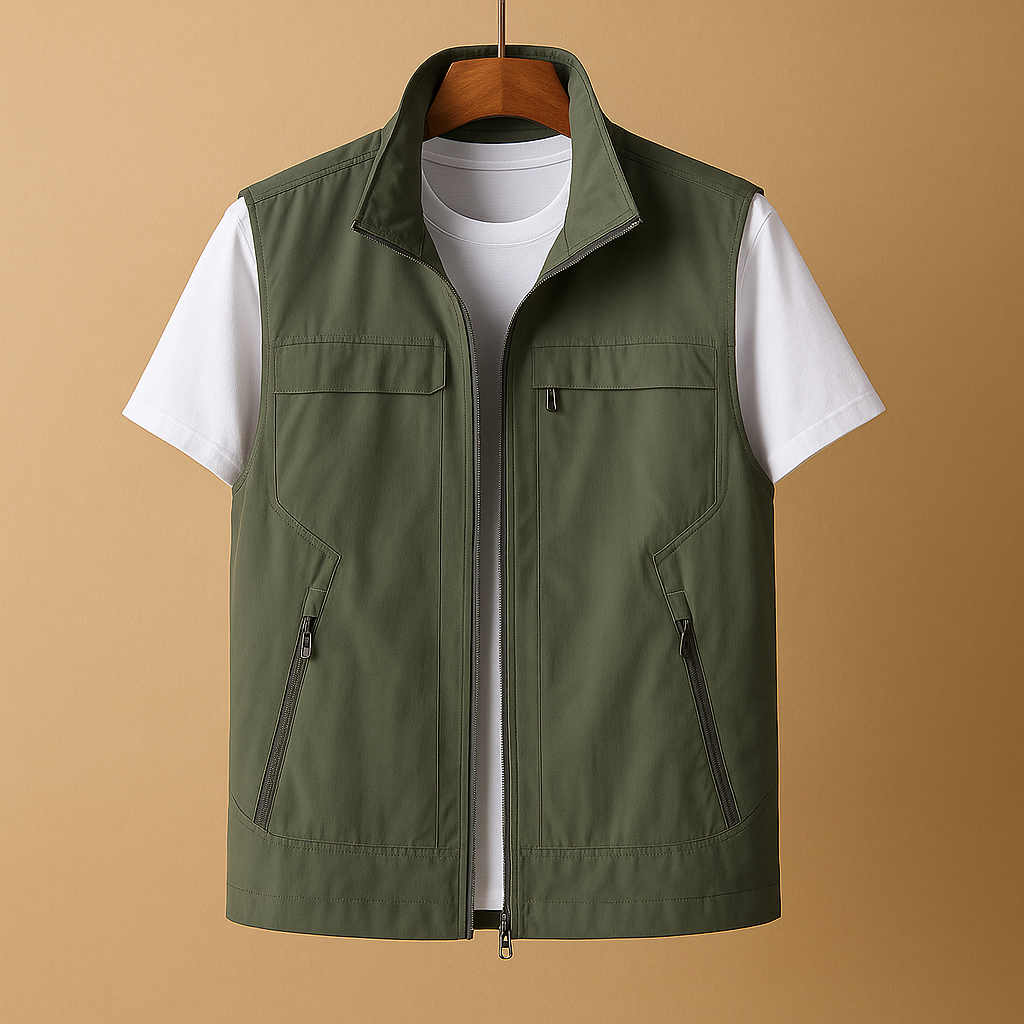 Men’s lightweight outdoor cardigan with mesh design, quick-dry fabric, and practical pockets, ideal for hiking, fishing, and camping.