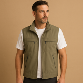 Men’s lightweight outdoor cardigan with mesh design, quick-dry fabric, and practical pockets, ideal for hiking, fishing, and camping.