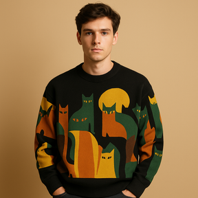 Men’s oversized sweater with loose fit, soft warm fabric, and modern timeless design. Perfect for casual wear in autumn and winter.