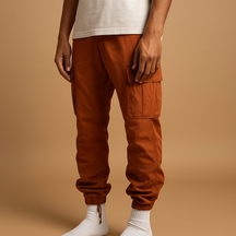 Men’s regular fit cargo trousers made from a soft cotton blend with multiple pockets, ideal for casual wear, work, and travel.