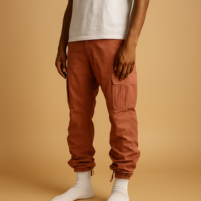 Men’s regular fit cargo trousers made from a soft cotton blend with multiple pockets, ideal for casual wear, work, and travel.