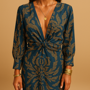 Women’s sustainable A-line cotton dress with minimalist design and flattering fit, ideal for work, casual days, and formal events