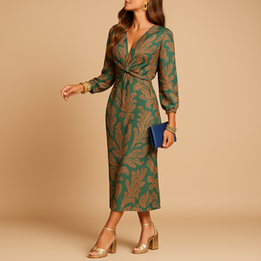 Women’s sustainable A-line cotton dress with minimalist design and flattering fit, ideal for work, casual days, and formal events