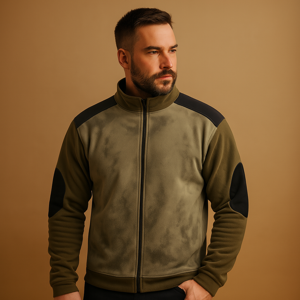 Men’s vintage half zip sweater with adjustable collar, contrasting shoulders, and durable soft fabric for versatile autumn and winter wear.