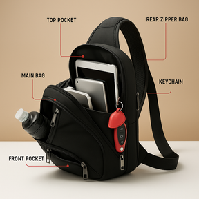 Men’s anti-theft crossbody travel bag with code lock, waterproof Oxford fabric, and ergonomic strap for daily and travel use.