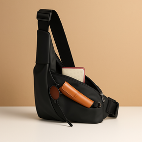 Men’s anti-theft sling bag with waterproof nylon, adjustable strap, and multiple compartments for secure everyday and travel use.