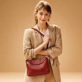 Anti-theft vegan leather crossbody bag for women with hidden back pocket, water-resistant finish, and versatile strap styling for secure daily wear.