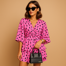 Boho mini dress for women with lightweight breathable fabric and feminine bohemian prints, perfect for summer and casual outings.