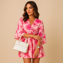 Boho mini dress for women with lightweight breathable fabric and feminine bohemian prints, perfect for summer and casual outings.
