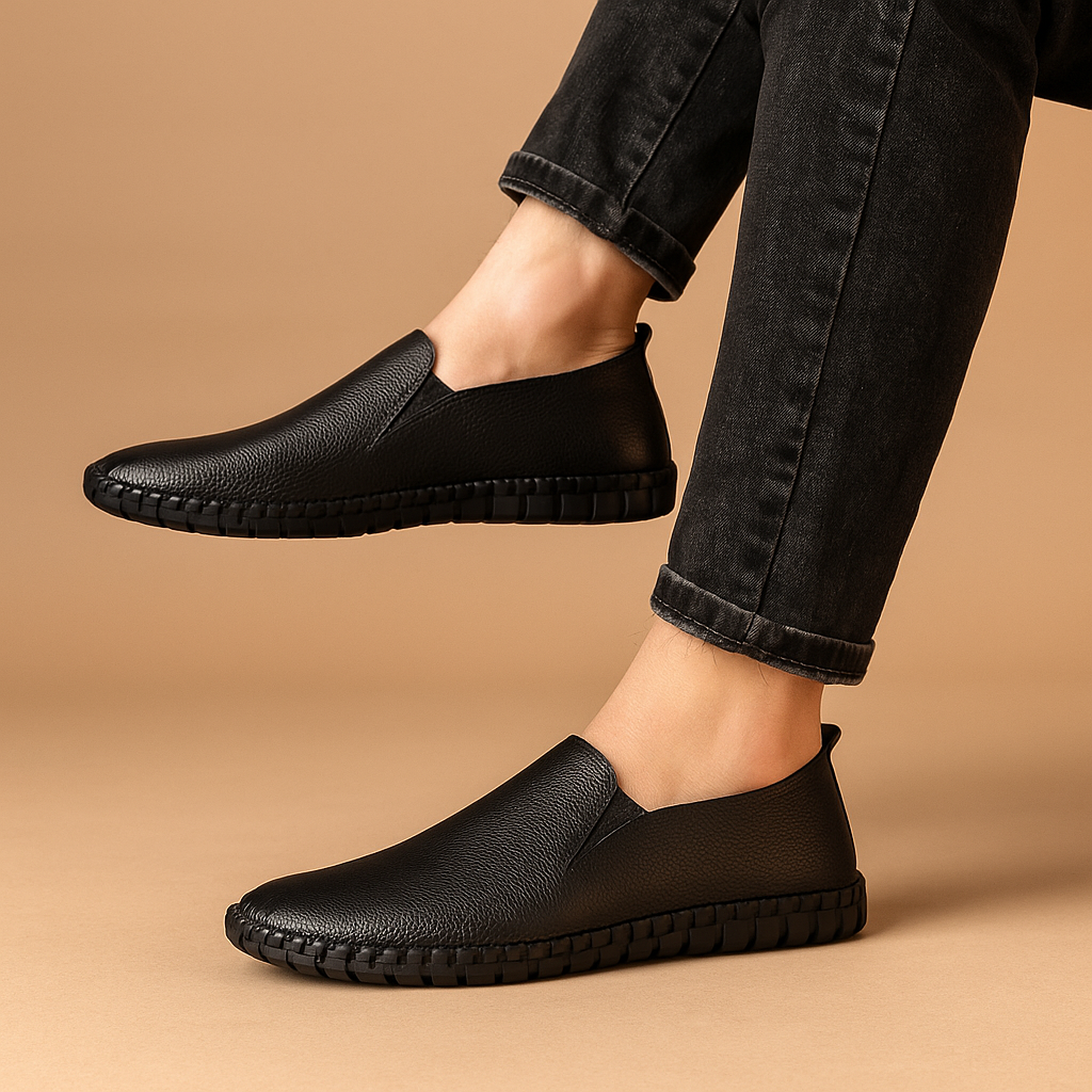 Men’s breathable low-cut casual shoes with lightweight build and anti-slip sole, ideal for summer wear, driving, and everyday comfort.