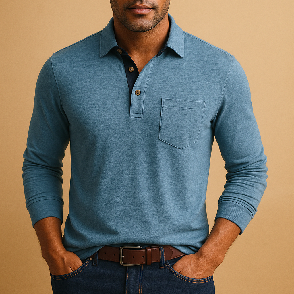 Men’s casual cotton button-up shirt with chest pocket and comfortable fit, available in blue, black, dark grey, light grey, and khaki.