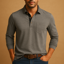 Men’s casual cotton button-up shirt with chest pocket and comfortable fit, available in blue, black, dark grey, light grey, and khaki.