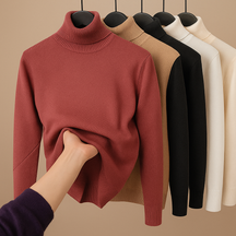 Casual knit sweater for women with subtle charcoal-style print, available in beige, red, coffee, and khaki—ideal for daily comfort and layering.
