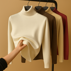 Casual knit sweater for women with subtle charcoal-style print, available in beige, red, coffee, and khaki—ideal for daily comfort and layering.