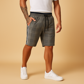 Men’s casual summer shorts with breathable fabric, elastic waistband, and tapered leg, ideal for leisure, city strolls, and summer outings.