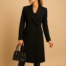 Women’s elegant winter coat with soft lining and a refined design, ideal for stylish wear during cold weather.