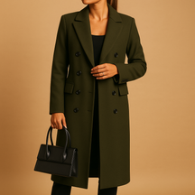 Women’s elegant winter coat with soft lining and a refined design, ideal for stylish wear during cold weather.