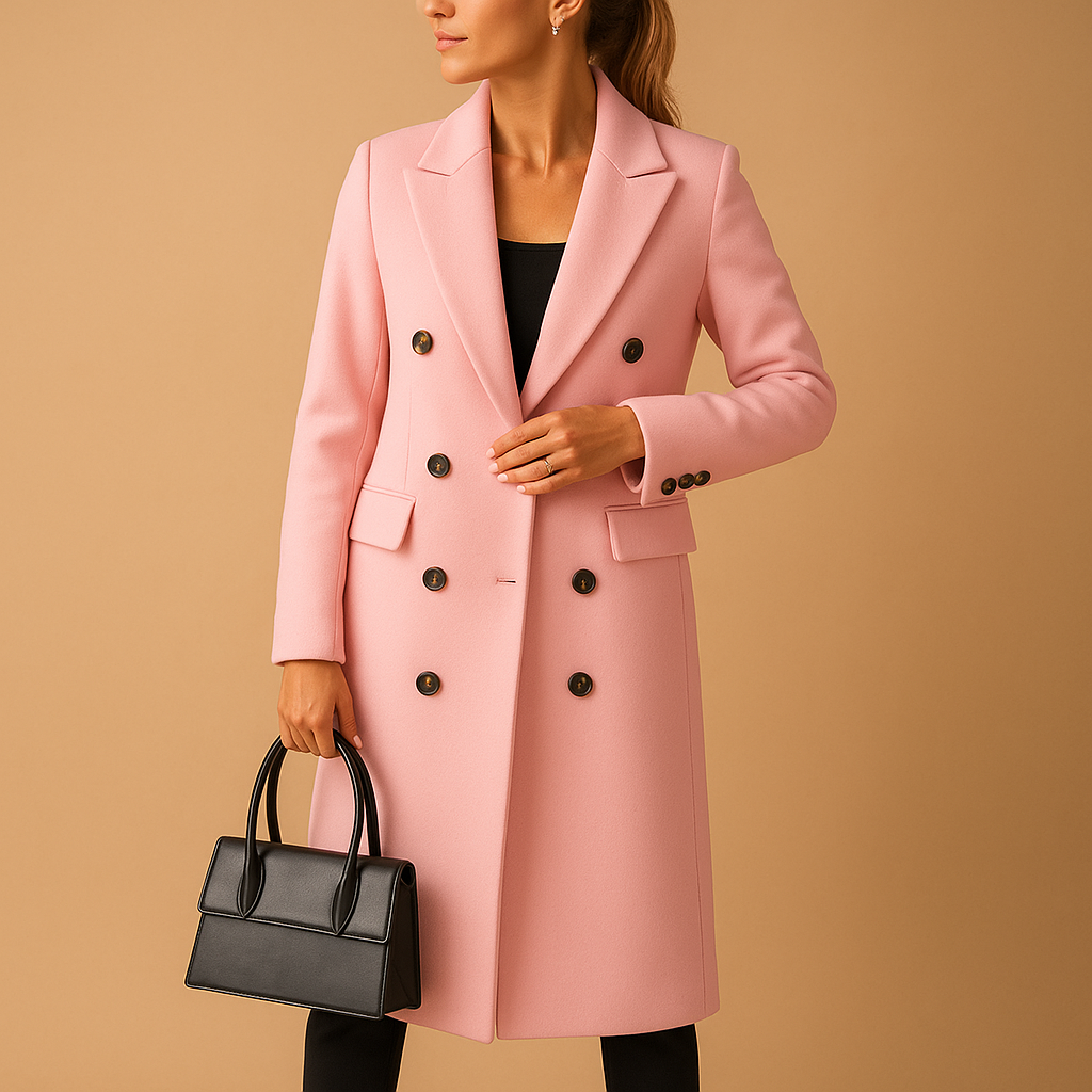 Women’s elegant winter coat with soft lining and a refined design, ideal for stylish wear during cold weather.
