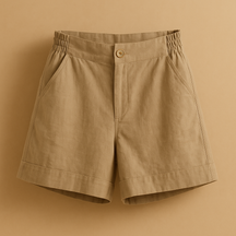 Women’s classic breathable summer shorts in airy fabric, ideal for beach outings, city walks, and warm vacation days.