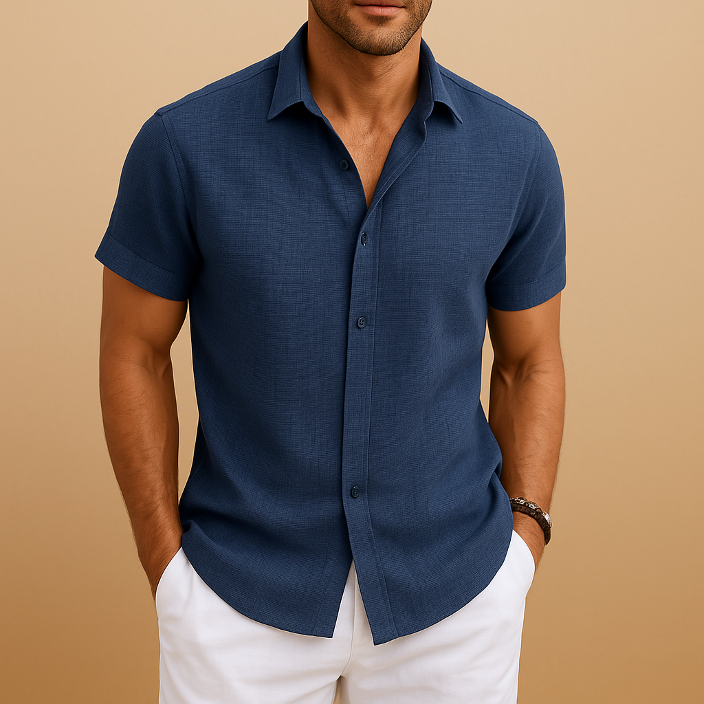 Men’s classic casual shirt with modern tailored fit in timeless colors, perfect for weekends and semi-formal wear.