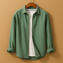 Men’s classic long sleeve button-down shirt with breathable fabric and slim fit, available in neutral and modern colours, perfect for casual or formal occasions.