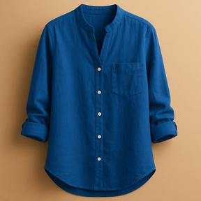 Classic long sleeve shirt for women with button-up front and tailored fit, ideal for both casual and formal looks across all seasons.