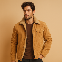 Men’s classic winter coat with button design and down filling, perfect for casual and business wear during cold days.