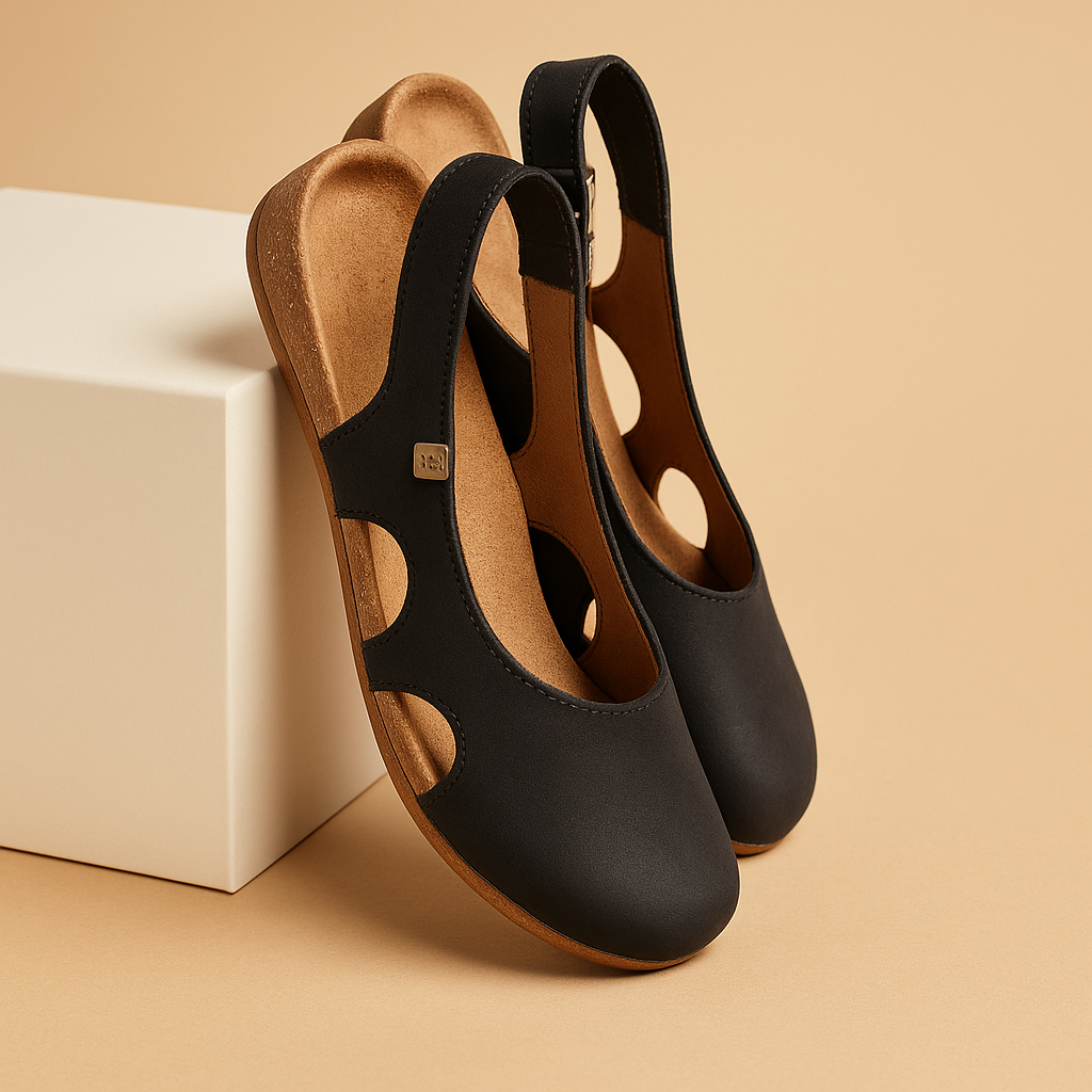 Grace closed comfort sandals for women in dark blue, grey, and brown with cushioned footbed and timeless secure design.