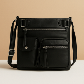 Women’s convertible anti-theft leather shoulder bag with hidden compartments, lightweight design, and modern style for daily use
