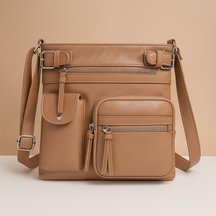 Women’s convertible anti-theft leather shoulder bag with hidden compartments, lightweight design, and modern style for daily use