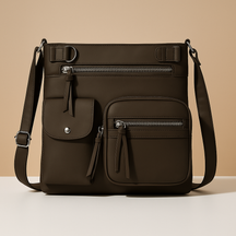 Women’s convertible anti-theft leather shoulder bag with hidden compartments, lightweight design, and modern style for daily use