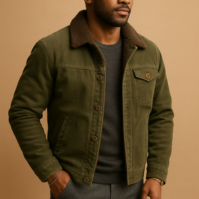 Men’s corduroy jacket with slim modern fit in khaki, coffee, green, or grey—ideal for stylish layering in casual and formal settings