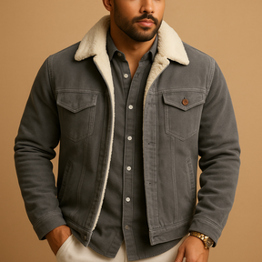 Men’s corduroy jacket with slim modern fit in khaki, coffee, green, or grey—ideal for stylish layering in casual and formal settings