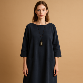 Corduroy summer dress for women with short sleeves and knee-length fit, available in various colors for stylish summer days.