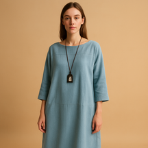 Corduroy summer dress for women with short sleeves and knee-length fit, available in various colors for stylish summer days.