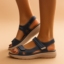 Elegant cushioned sandals for women with soft sole and extra padding, available in black, taupe, and pink, perfect for casual and formal wear.