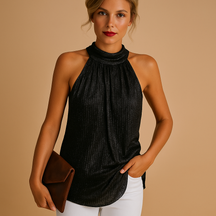 Elegant lace top for women with chic neckline and flattering silhouette in silver, black, and gold, ideal for parties or everyday elegance.