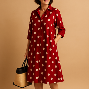 Elegant spring midi dress for women with lightweight fabric and flattering fit, perfect for casual outings, office wear, and spring parties.