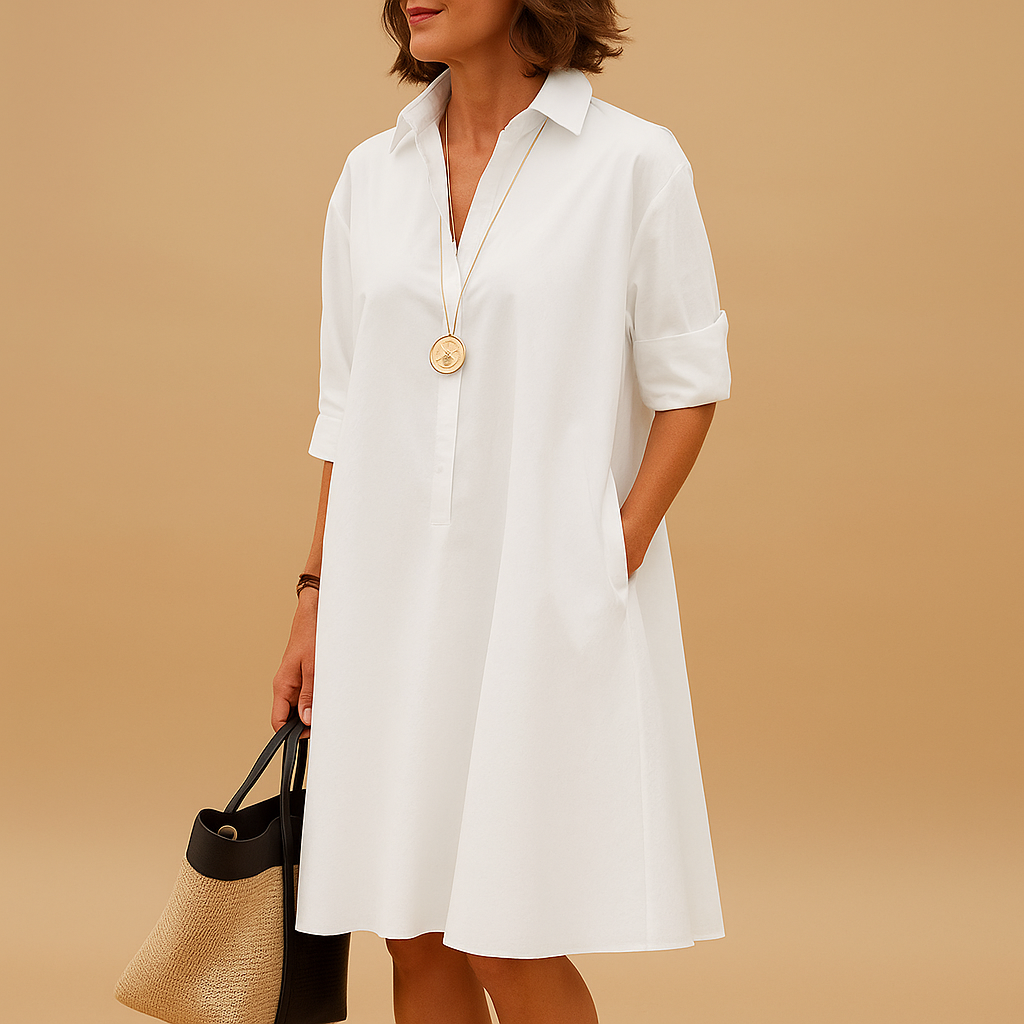 Elegant spring midi dress for women with lightweight fabric and flattering fit, perfect for casual outings, office wear, and spring parties.
