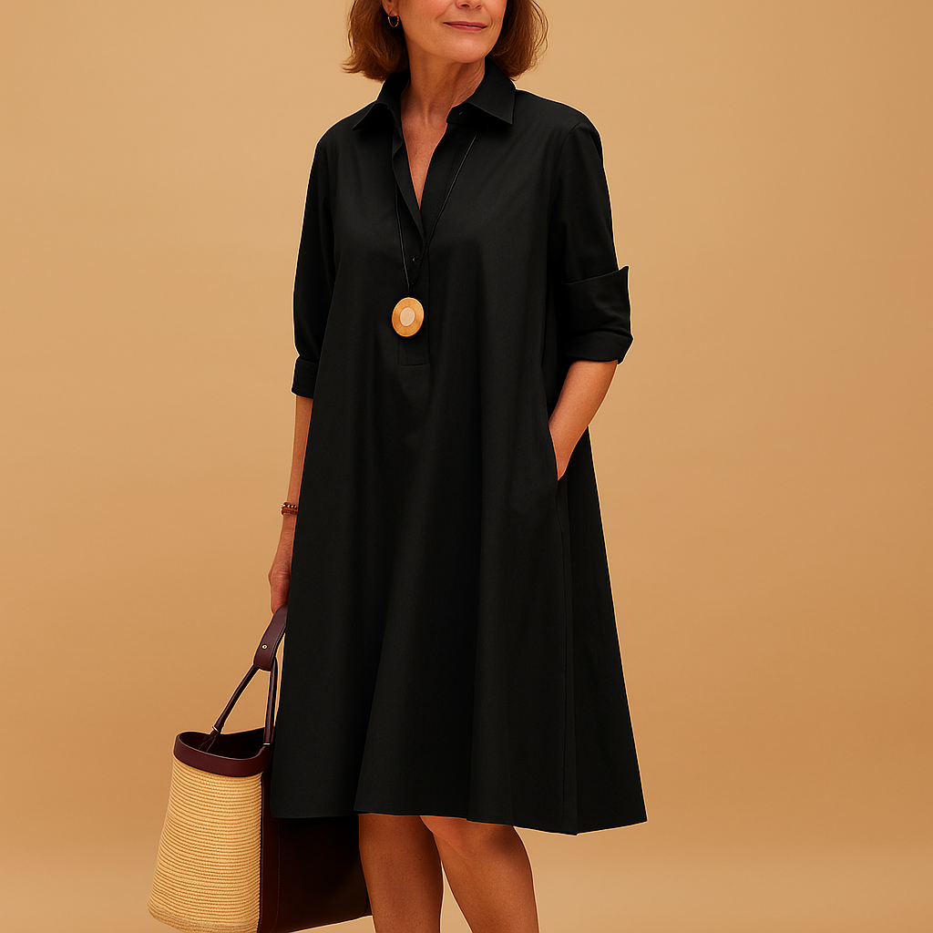 Elegant spring midi dress for women with lightweight fabric and flattering fit, perfect for casual outings, office wear, and spring parties.