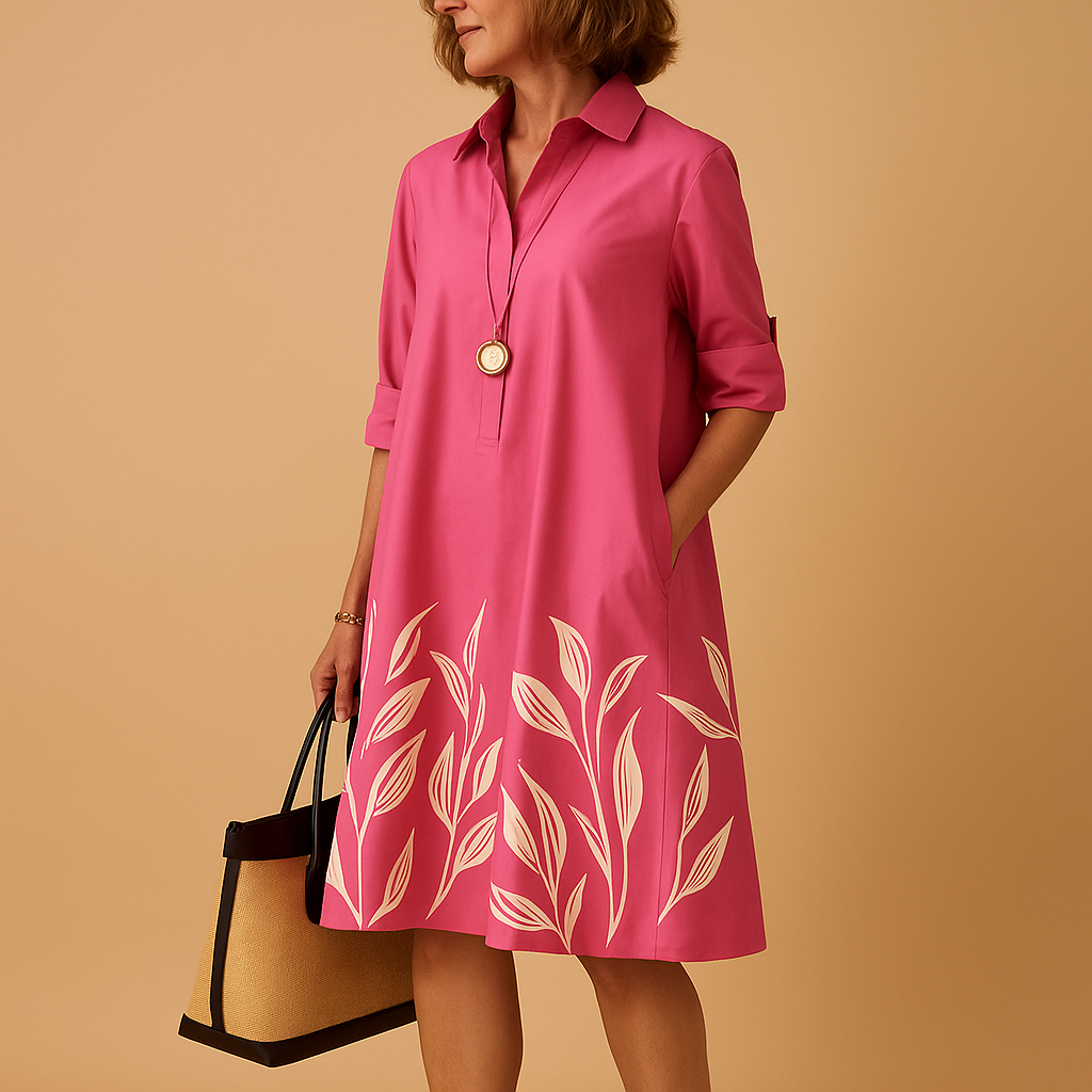 Elegant spring midi dress for women with lightweight fabric and flattering fit, perfect for casual outings, office wear, and spring parties.