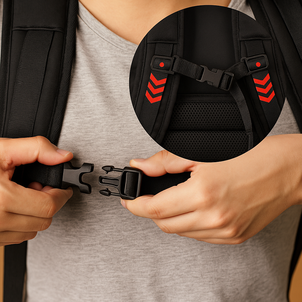 Expandable carry-on travel backpack for men with 45L capacity, hideaway straps, and luggage sleeve for smart, organised travel.