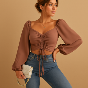 Fitted mini dress for women with sweetheart neckline and drawstring detail, available in multiple elegant colors.