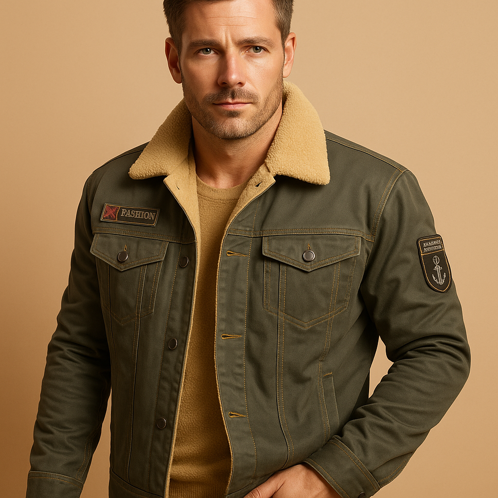 Men’s fleece motorcycle jacket with breathable fabric, sporty fit, and reinforced zones for added protection on cold rides