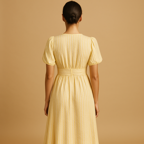 Flowy maxi dress for women with long sleeves and button-down design, perfect for casual days, elegant workwear, and formal occasions.